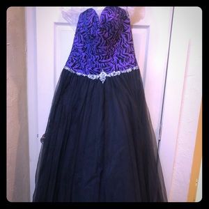 Purple Zebra full length Prom Dress